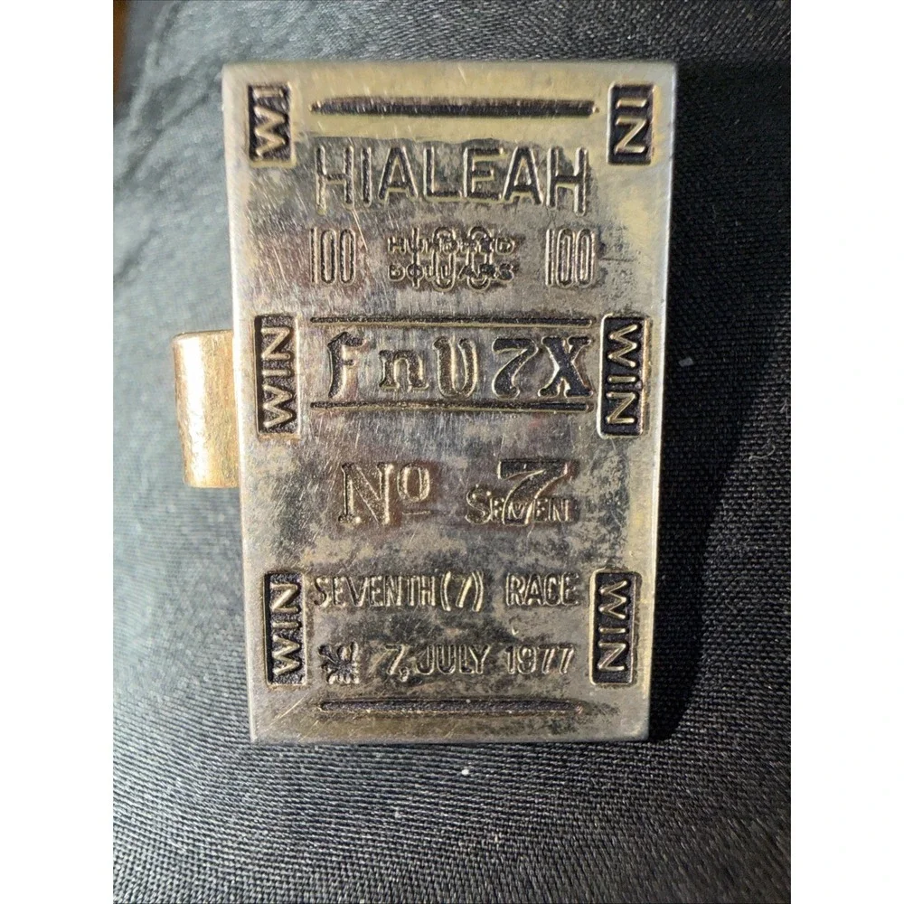 (2) Vintage Hialeah Park Horse Racing Tie Clips‎ FNV7X 7th Race Win 7 July 1977